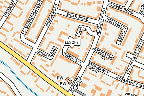 LE5 2HY map - OS OpenMap – Local (Ordnance Survey)