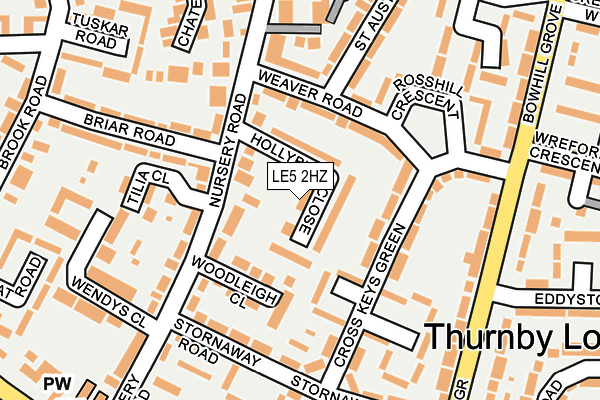 LE5 2HZ map - OS OpenMap – Local (Ordnance Survey)