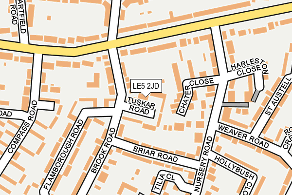 LE5 2JD map - OS OpenMap – Local (Ordnance Survey)