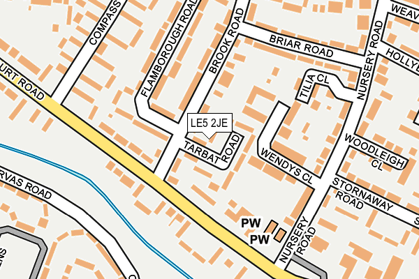 LE5 2JE map - OS OpenMap – Local (Ordnance Survey)
