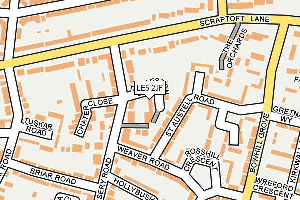 LE5 2JF map - OS OpenMap – Local (Ordnance Survey)