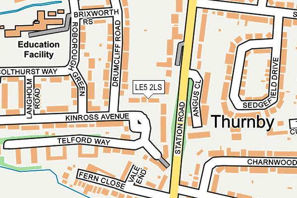 LE5 2LS map - OS OpenMap – Local (Ordnance Survey)