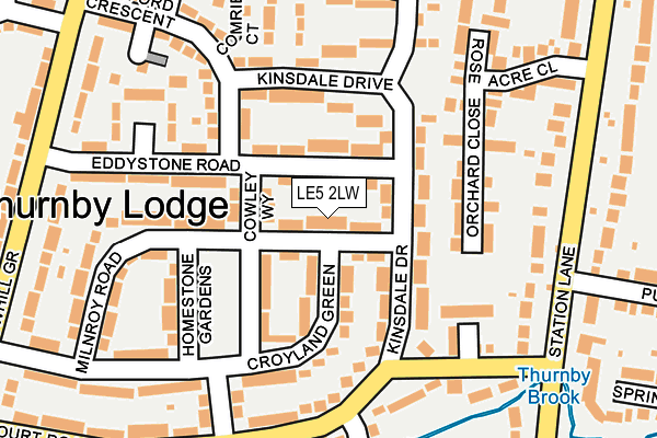 LE5 2LW map - OS OpenMap – Local (Ordnance Survey)