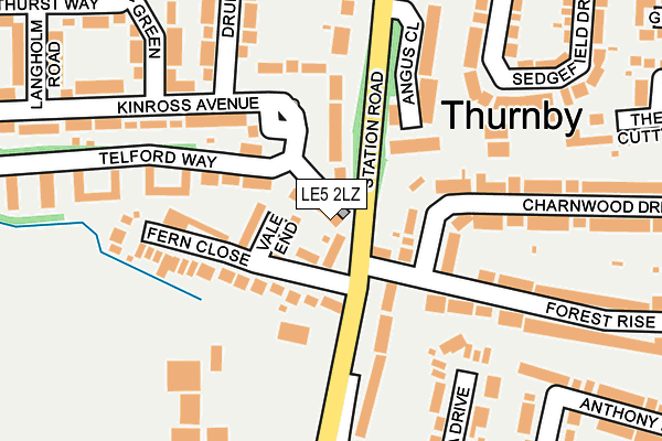 LE5 2LZ map - OS OpenMap – Local (Ordnance Survey)