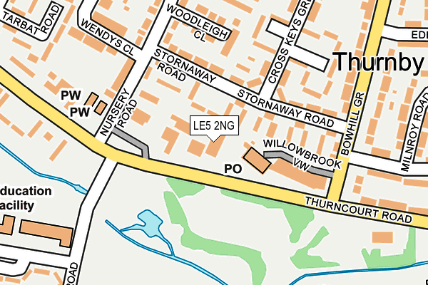 LE5 2NG map - OS OpenMap – Local (Ordnance Survey)