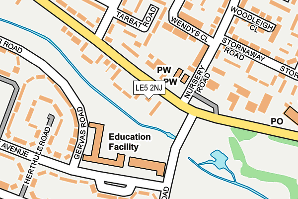 LE5 2NJ map - OS OpenMap – Local (Ordnance Survey)