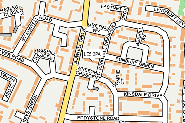 LE5 2PA map - OS OpenMap – Local (Ordnance Survey)