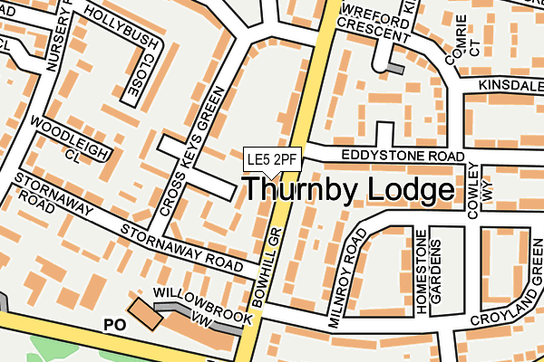 LE5 2PF map - OS OpenMap – Local (Ordnance Survey)