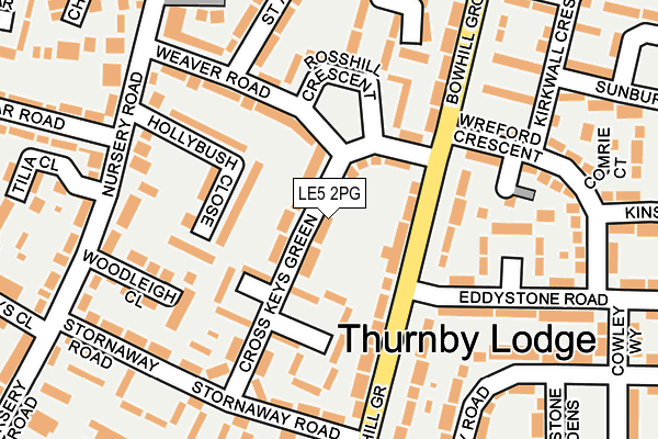 LE5 2PG map - OS OpenMap – Local (Ordnance Survey)