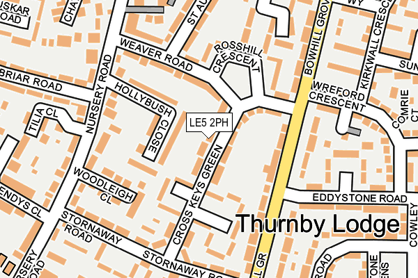 LE5 2PH map - OS OpenMap – Local (Ordnance Survey)