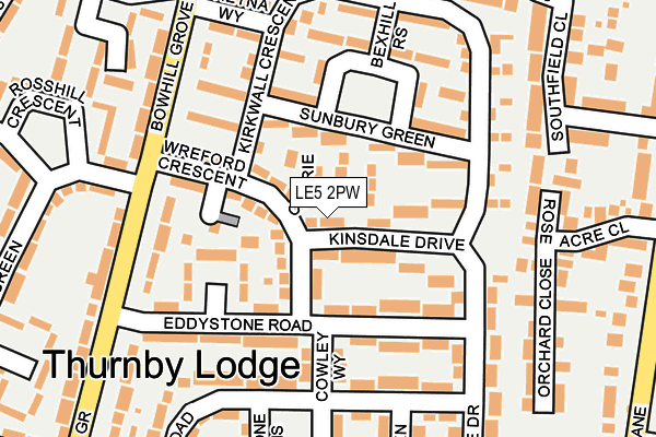 LE5 2PW map - OS OpenMap – Local (Ordnance Survey)