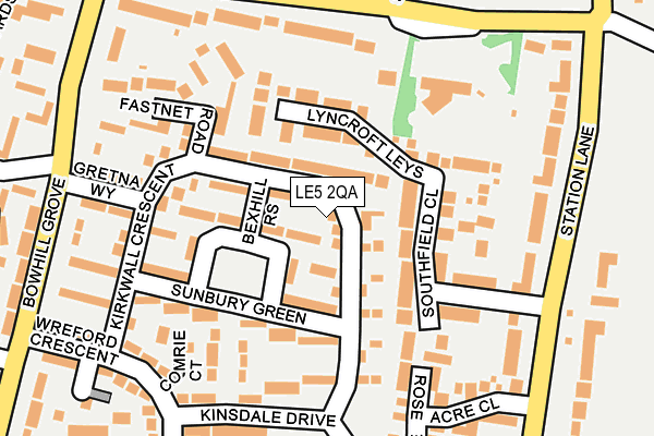 LE5 2QA map - OS OpenMap – Local (Ordnance Survey)