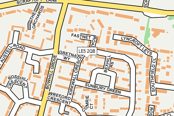 LE5 2QB map - OS OpenMap – Local (Ordnance Survey)