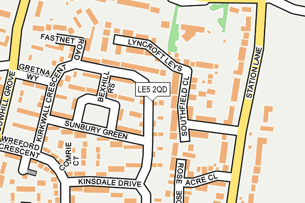 LE5 2QD map - OS OpenMap – Local (Ordnance Survey)