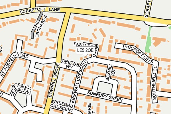 LE5 2QE map - OS OpenMap – Local (Ordnance Survey)