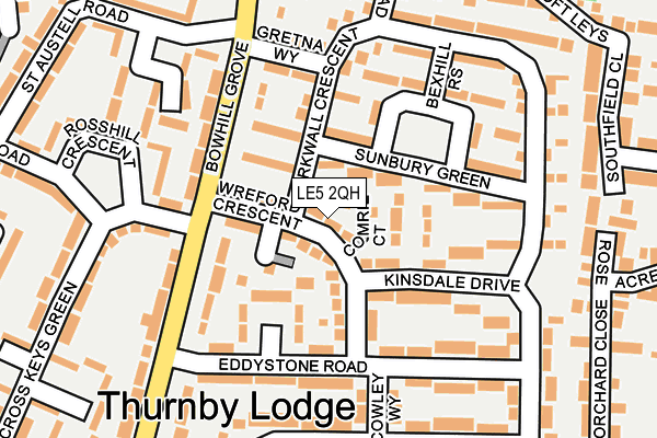 LE5 2QH map - OS OpenMap – Local (Ordnance Survey)