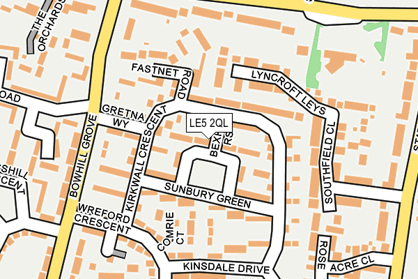 LE5 2QL map - OS OpenMap – Local (Ordnance Survey)