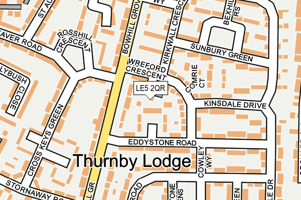 LE5 2QR map - OS OpenMap – Local (Ordnance Survey)