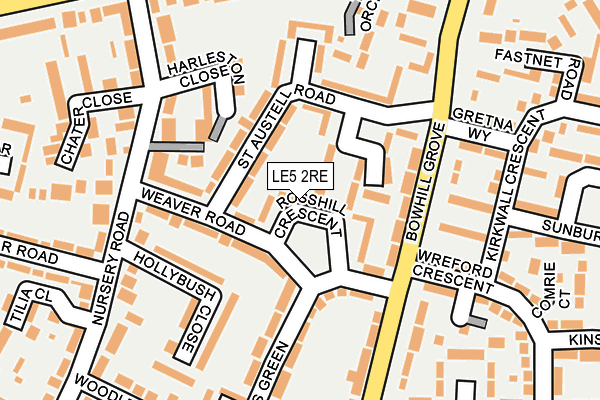 LE5 2RE map - OS OpenMap – Local (Ordnance Survey)