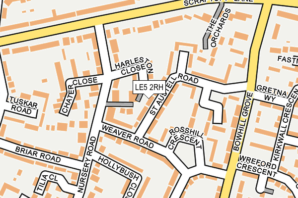 LE5 2RH map - OS OpenMap – Local (Ordnance Survey)