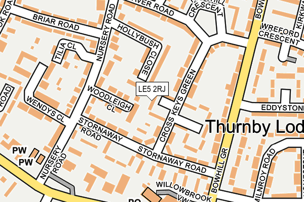 LE5 2RJ map - OS OpenMap – Local (Ordnance Survey)