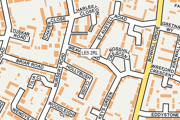 LE5 2RL map - OS OpenMap – Local (Ordnance Survey)