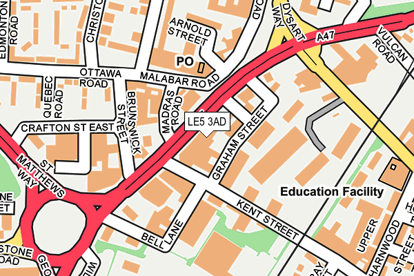 LE5 3AD map - OS OpenMap – Local (Ordnance Survey)