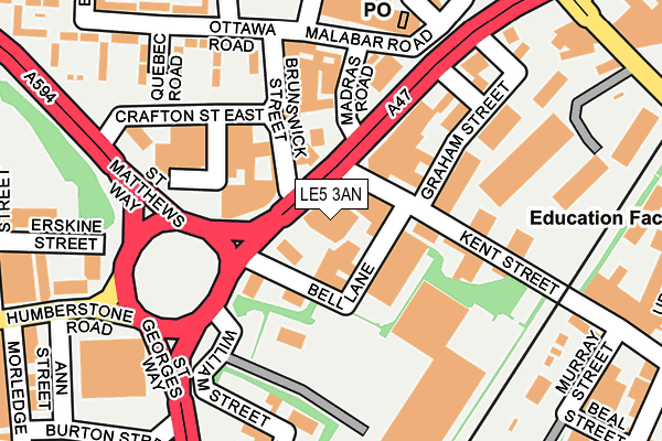 LE5 3AN map - OS OpenMap – Local (Ordnance Survey)