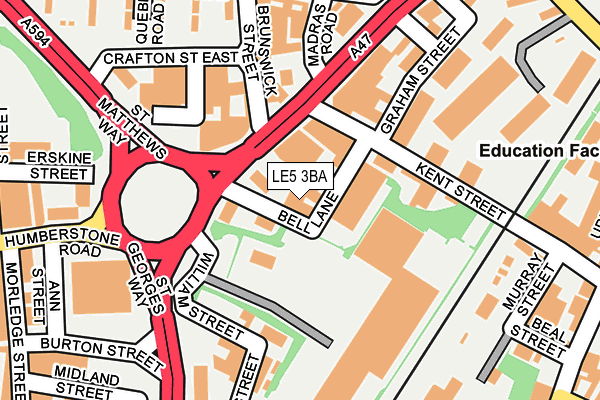 LE5 3BA map - OS OpenMap – Local (Ordnance Survey)