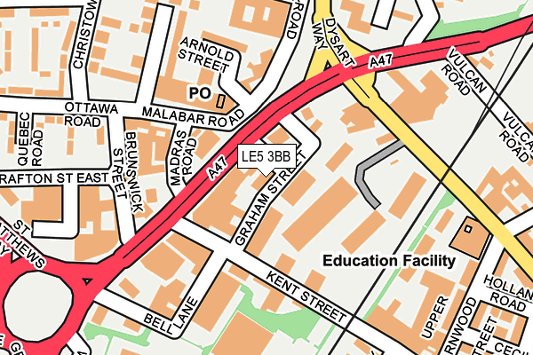 LE5 3BB map - OS OpenMap – Local (Ordnance Survey)