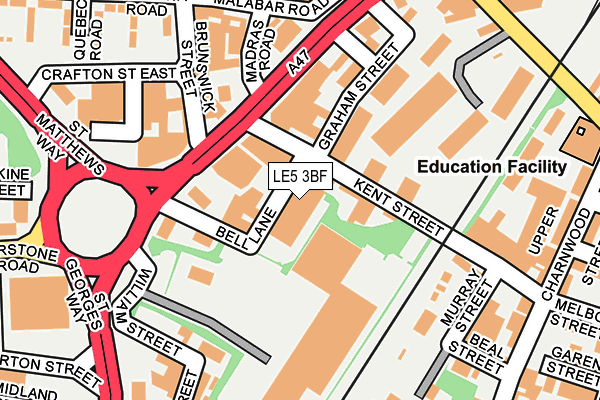 LE5 3BF map - OS OpenMap – Local (Ordnance Survey)