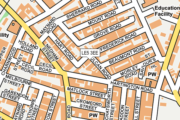 LE5 3EE map - OS OpenMap – Local (Ordnance Survey)