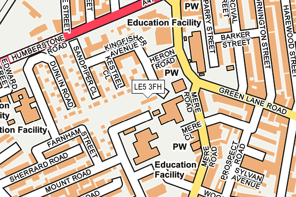 LE5 3FH map - OS OpenMap – Local (Ordnance Survey)