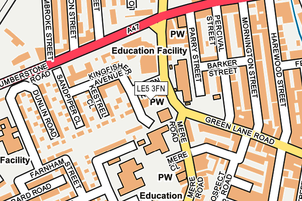 LE5 3FN map - OS OpenMap – Local (Ordnance Survey)