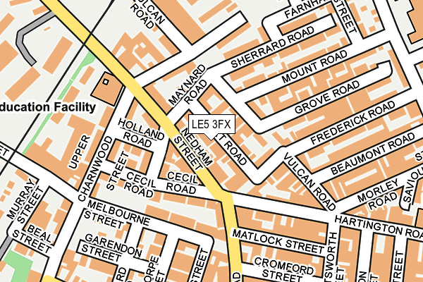 LE5 3FX map - OS OpenMap – Local (Ordnance Survey)