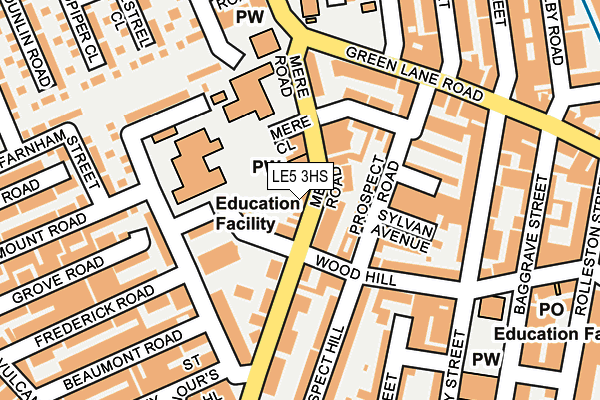 LE5 3HS map - OS OpenMap – Local (Ordnance Survey)