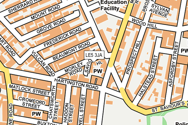 LE5 3JA map - OS OpenMap – Local (Ordnance Survey)