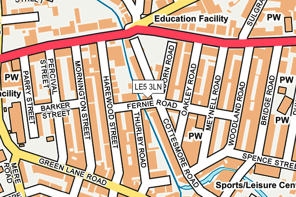 LE5 3LN map - OS OpenMap – Local (Ordnance Survey)