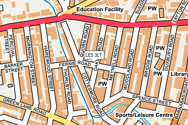 LE5 3LT map - OS OpenMap – Local (Ordnance Survey)