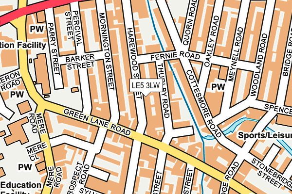 LE5 3LW map - OS OpenMap – Local (Ordnance Survey)