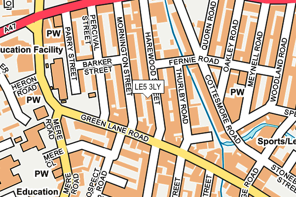 LE5 3LY map - OS OpenMap – Local (Ordnance Survey)