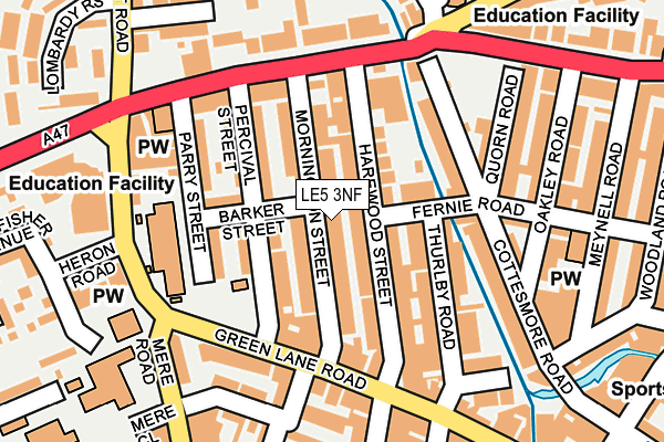 LE5 3NF map - OS OpenMap – Local (Ordnance Survey)