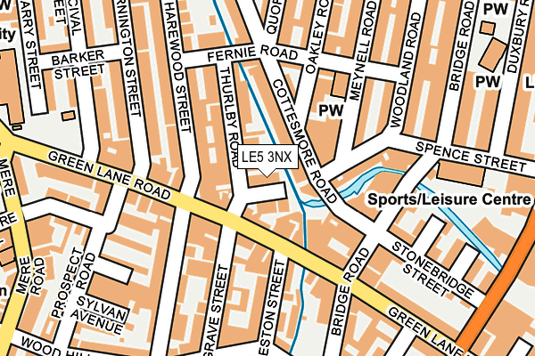 LE5 3NX map - OS OpenMap – Local (Ordnance Survey)