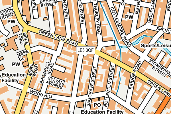 LE5 3QF map - OS OpenMap – Local (Ordnance Survey)