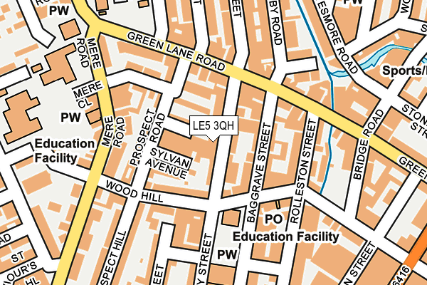 LE5 3QH map - OS OpenMap – Local (Ordnance Survey)