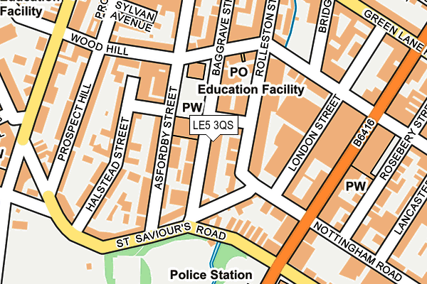 LE5 3QS map - OS OpenMap – Local (Ordnance Survey)