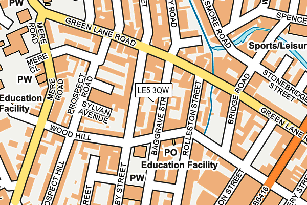 LE5 3QW map - OS OpenMap – Local (Ordnance Survey)