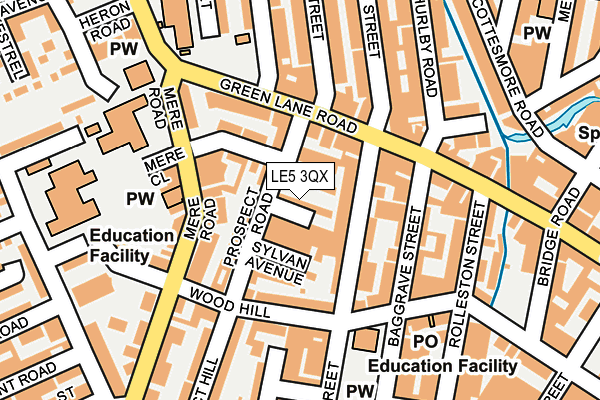 LE5 3QX map - OS OpenMap – Local (Ordnance Survey)