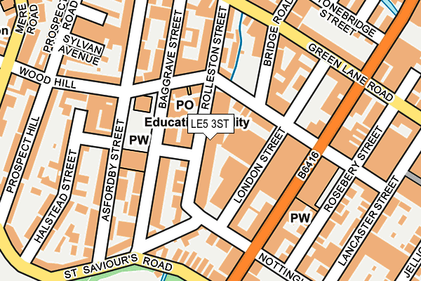 LE5 3ST map - OS OpenMap – Local (Ordnance Survey)