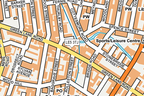 LE5 3TJ map - OS OpenMap – Local (Ordnance Survey)